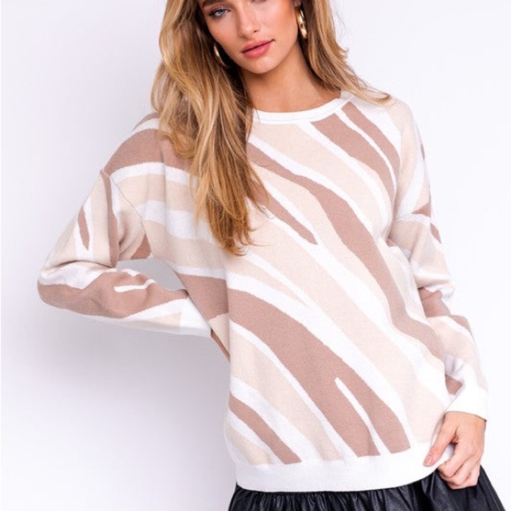 Pink Zebra print sweater